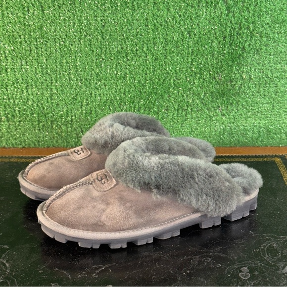 UGG Women's Gray Suede Slippers - Picture 3 of 7